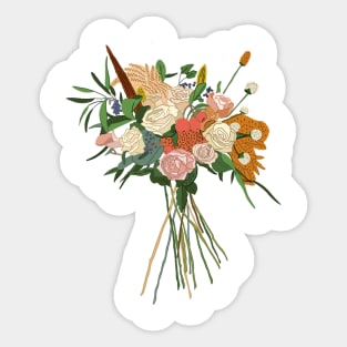 aesthetic flower, cute floral illustration, pretty flowers Sticker